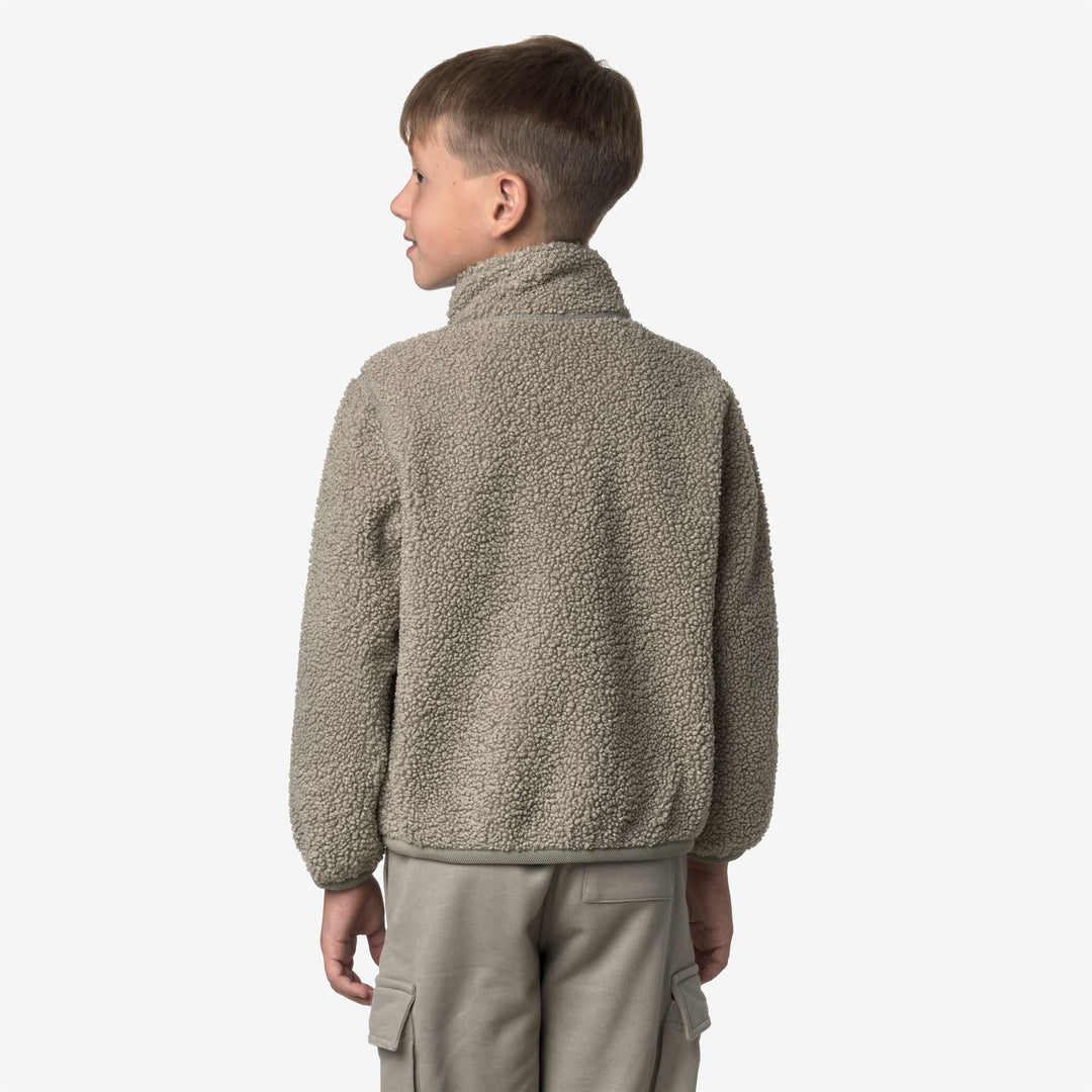 Green Boy's Reversible Sherpa Fleece Jacket for Outdoor Activities main