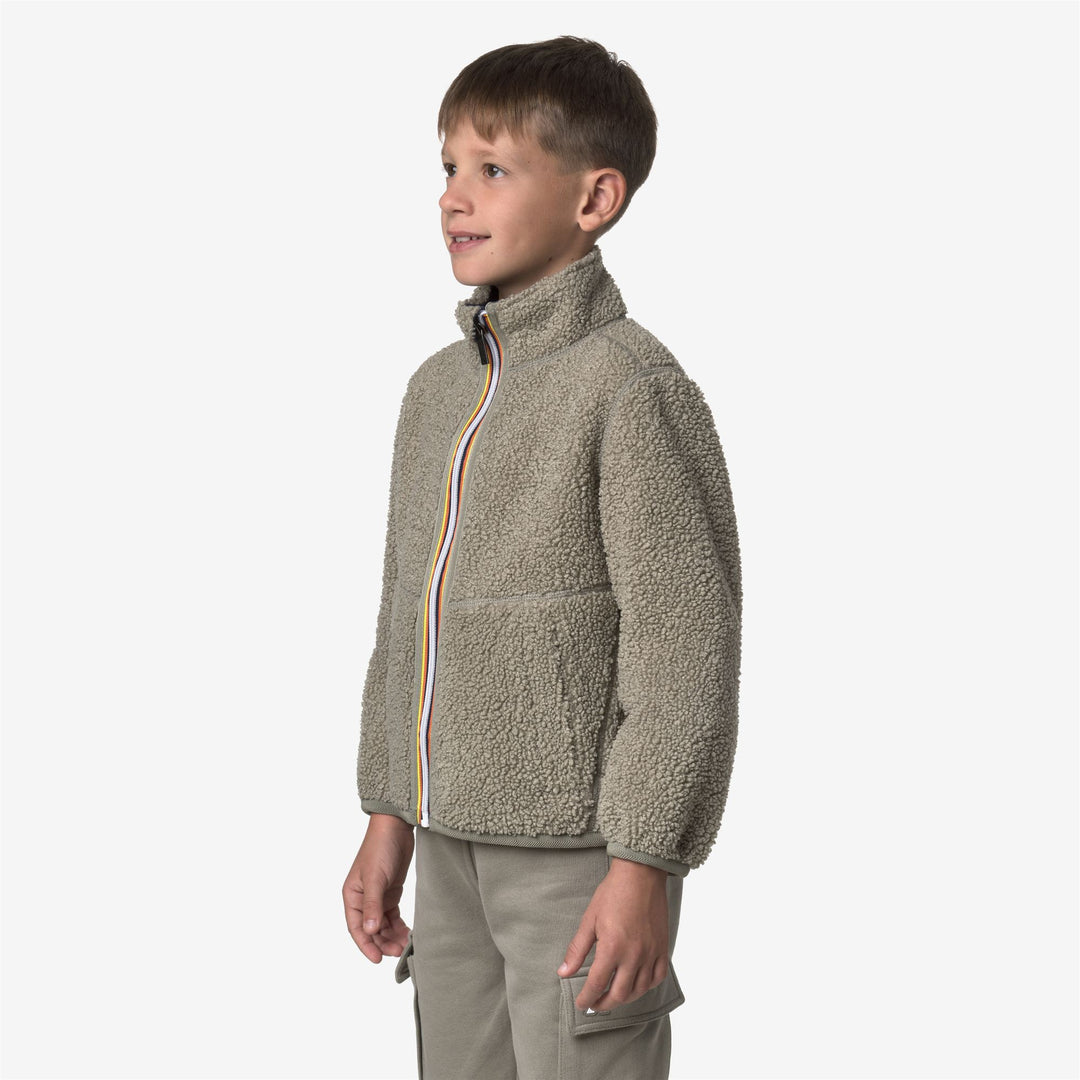 Green Boy's Reversible Sherpa Fleece Jacket for Outdoor Activities main