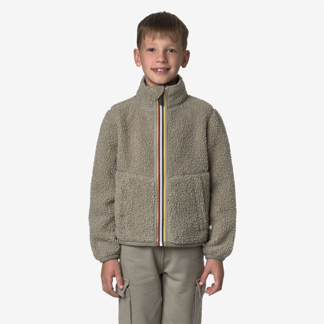 Green Boy's Reversible Sherpa Fleece Jacket for Outdoor Activities main