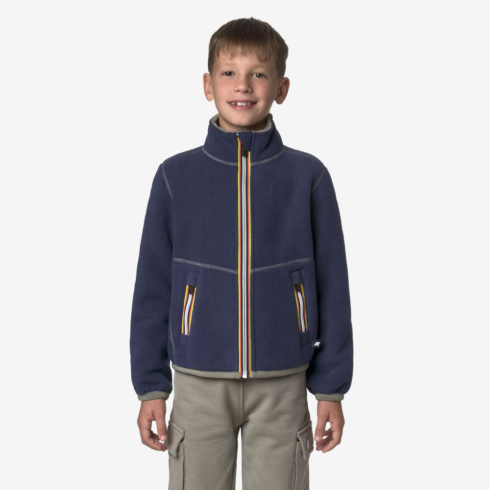 Giacca reversibile in pile Sherpa verde per bambini, per attività all'aperto 02