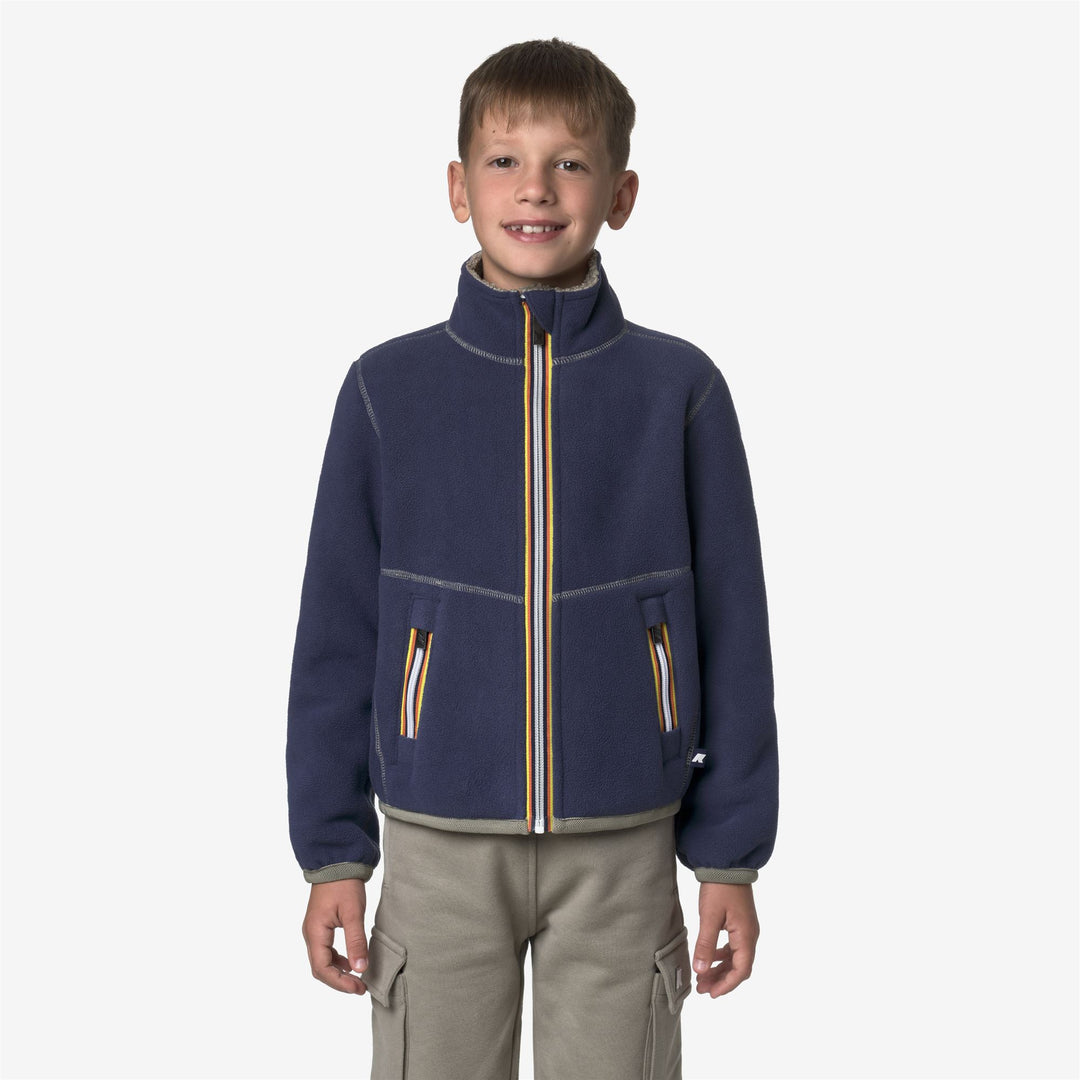 Green Boy's Reversible Sherpa Fleece Jacket for Outdoor Activities main