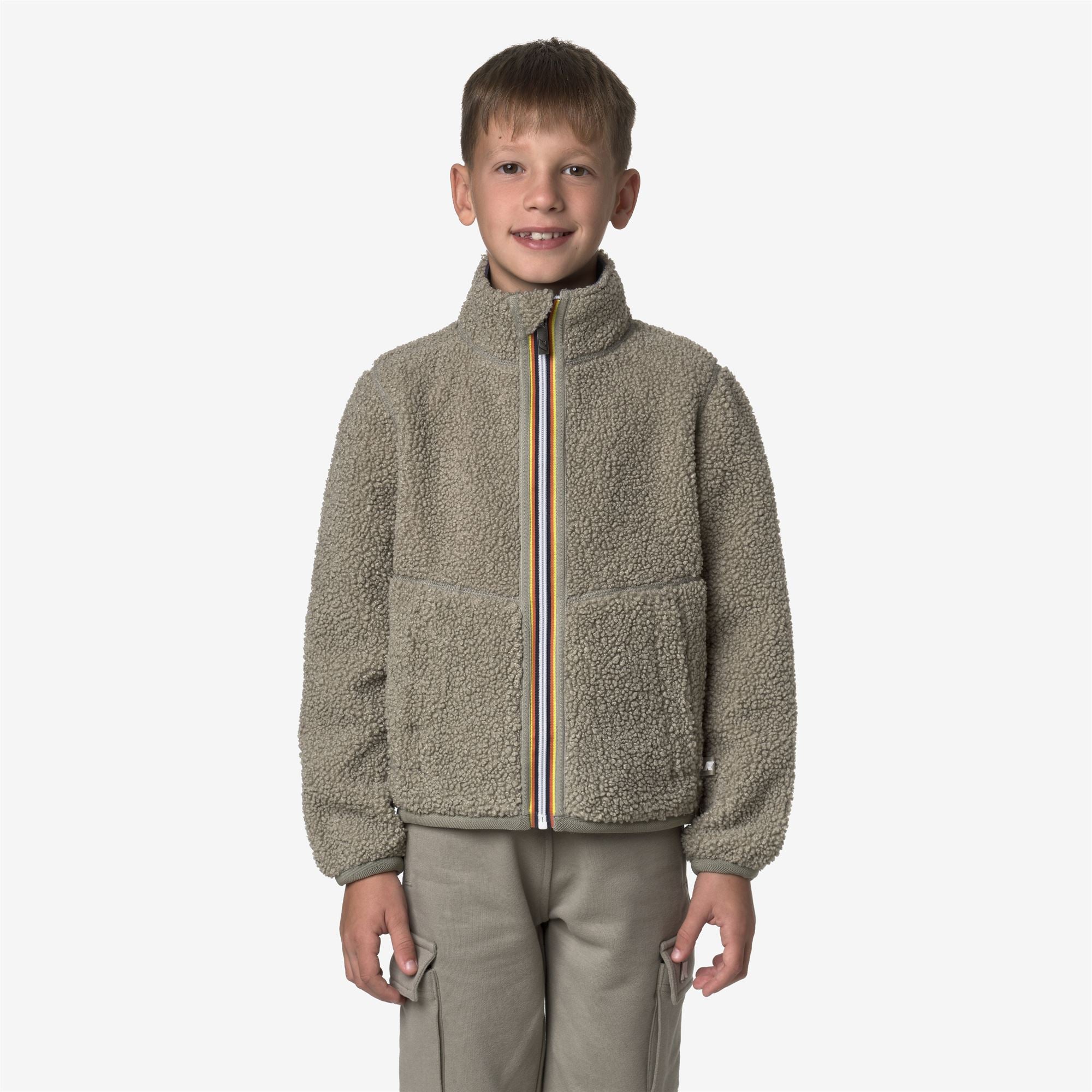 Fleece_BOY_P. PASCAL SHERPA POLAR DOUBLE_Jacket_Green Oak - Blue Deep Cobalt - Commercial 4