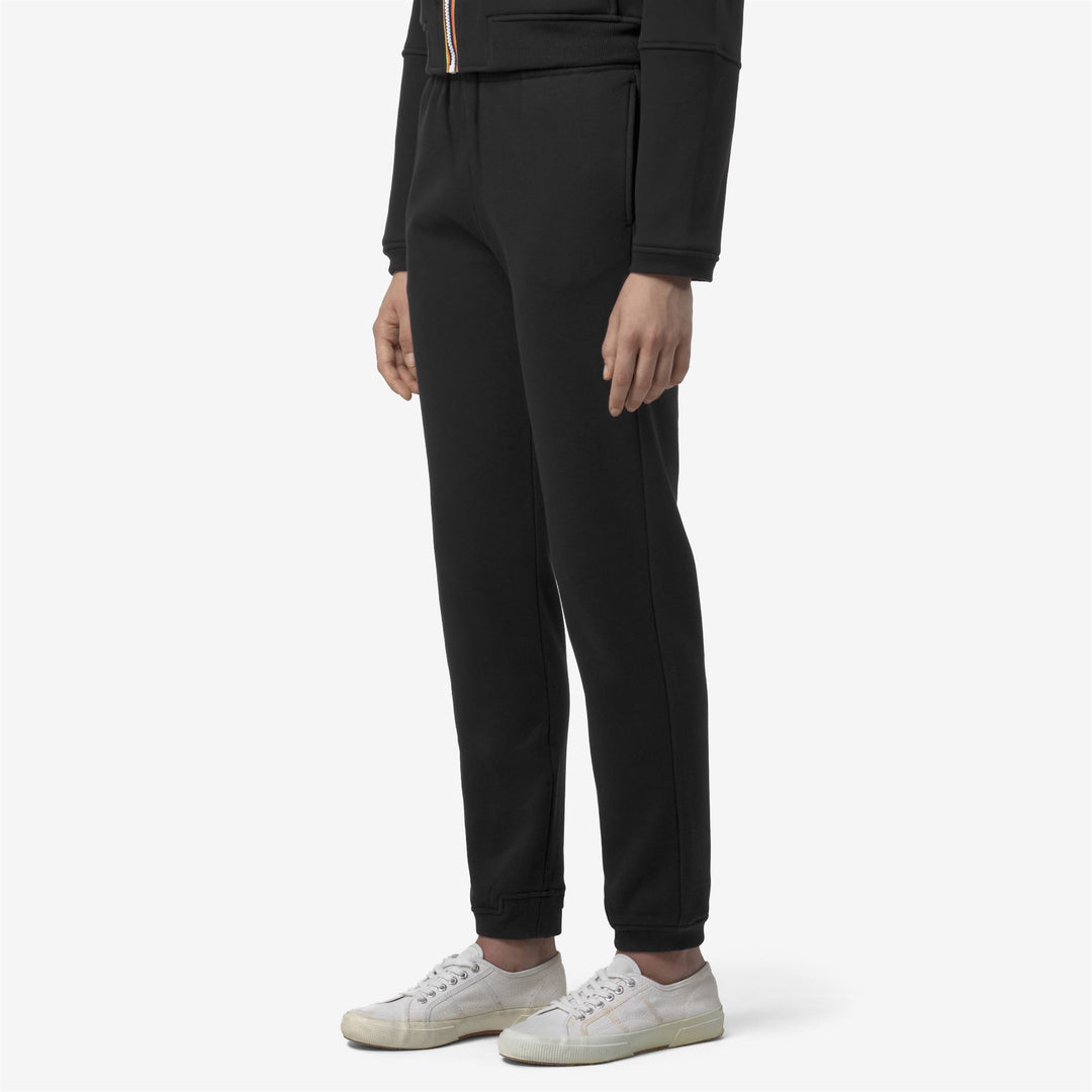 Black Unisex Brushed Cotton Fleece Sports Trousers main