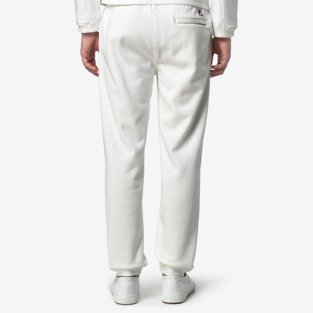 White Unisex Brushed Cotton Sport Trousers for Outdoor Activities main