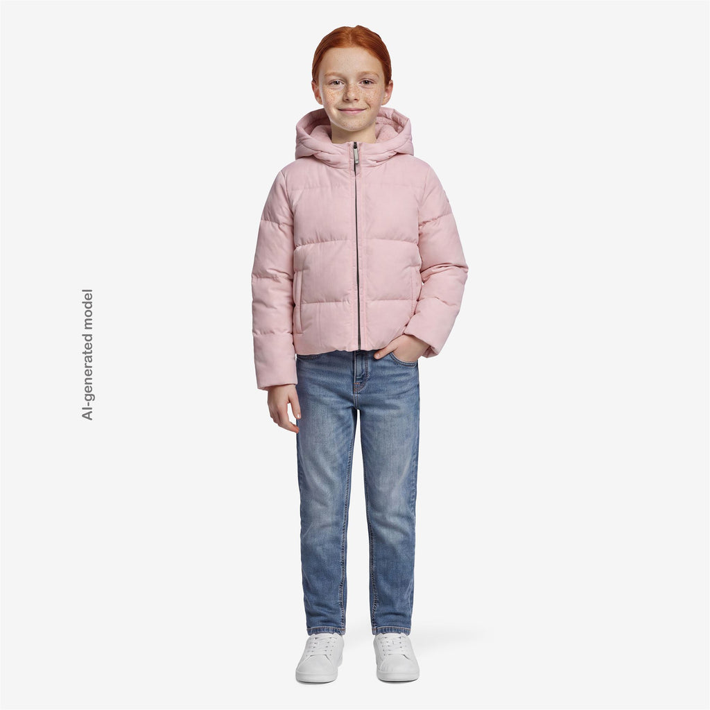 Jackets_GIRL_P. DONNA SHINY NYLON FUR_Short_Pink Sallow - Commercial 7