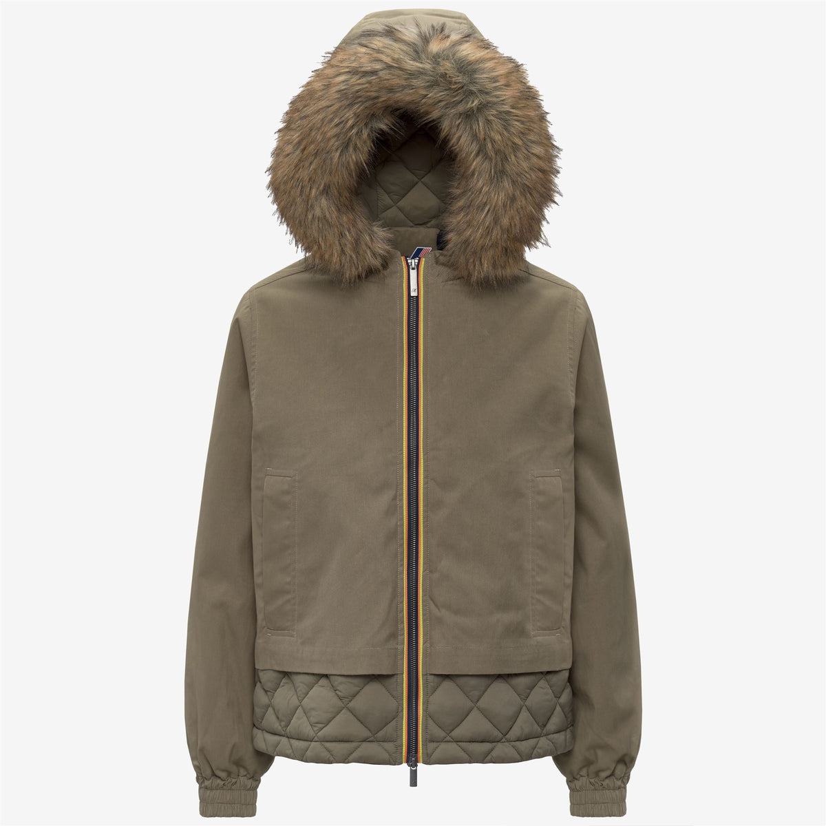 Jackets_Woman_TOSCA WAX COTTON NYLON_Short_Green Army - Commercial 1
