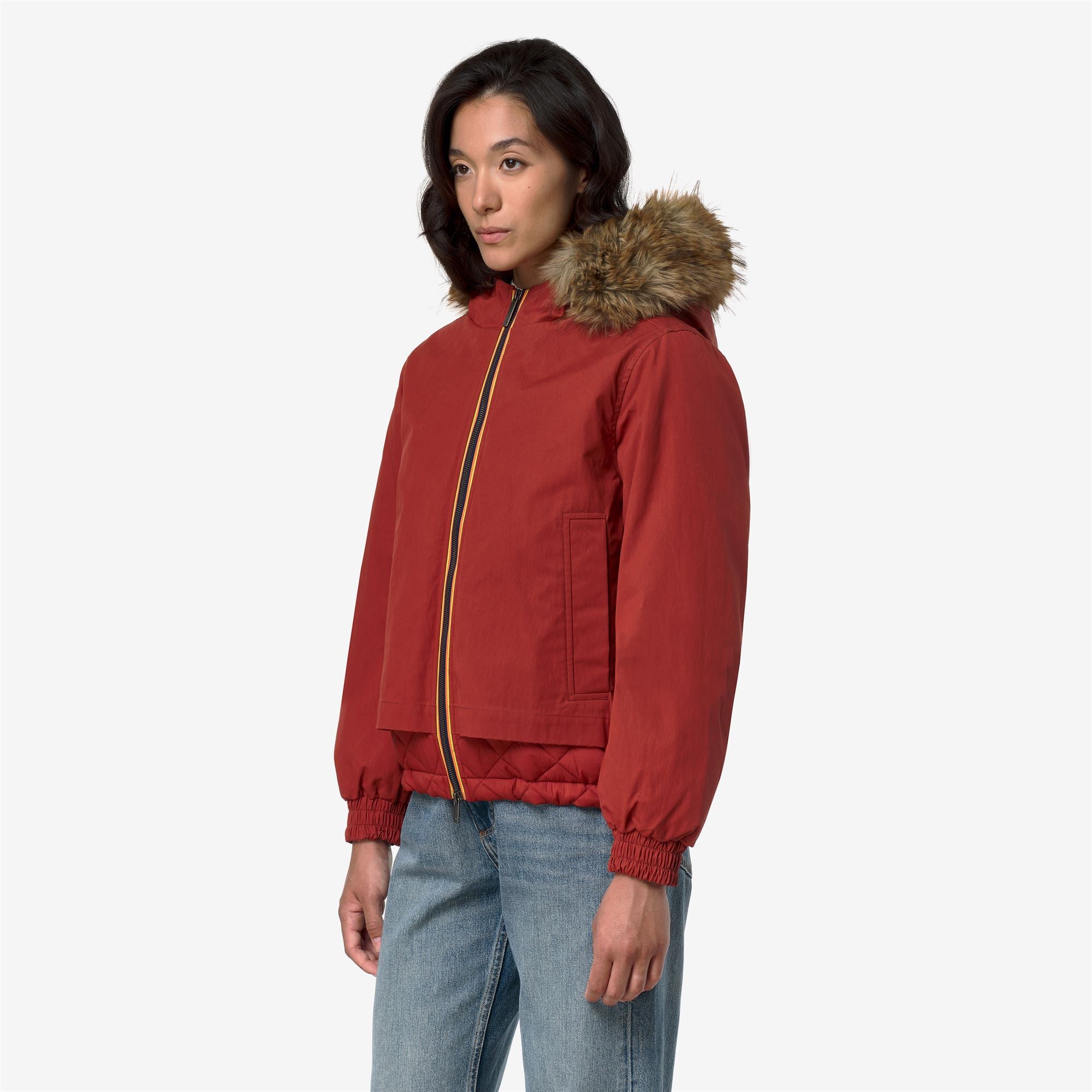 Jackets_Woman_TOSCA WAX COTTON NYLON_Short_Red Dk Chili - Commercial 5
