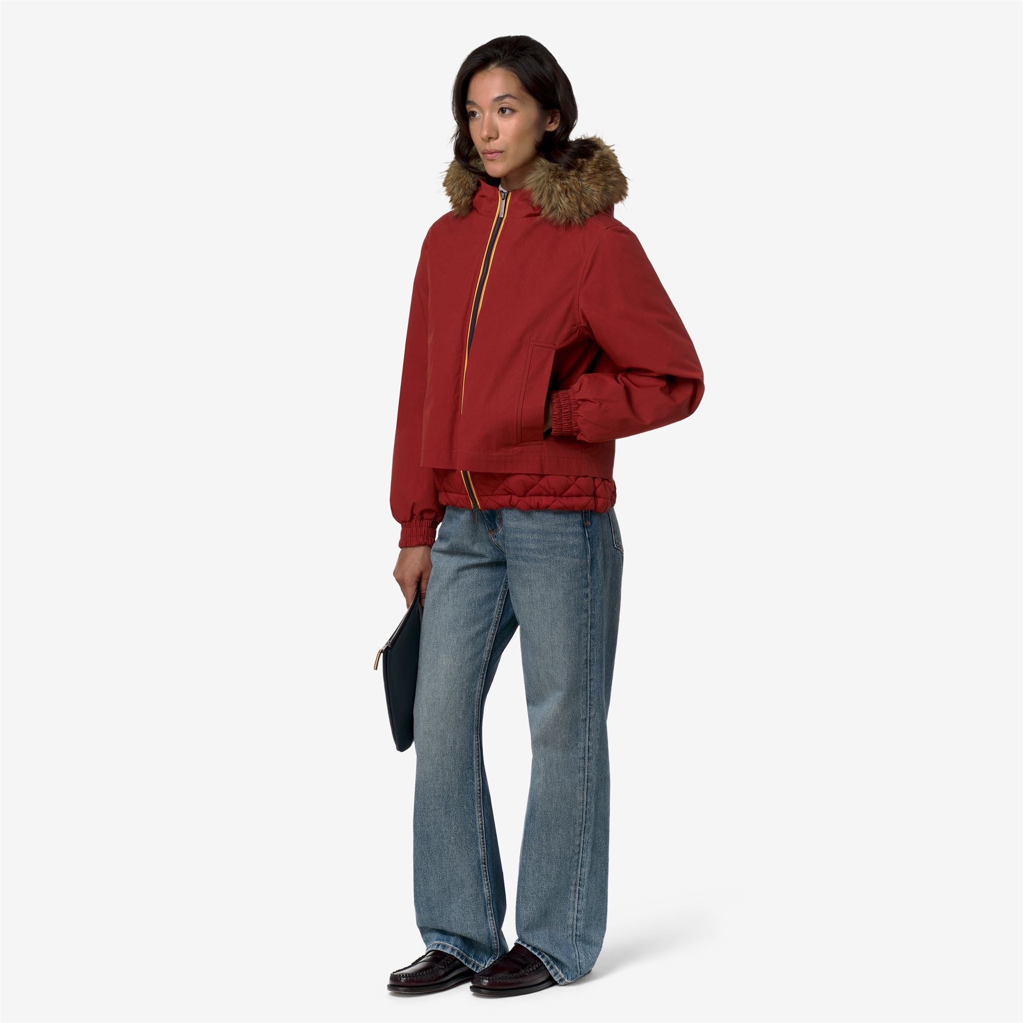 Jackets_Woman_TOSCA WAX COTTON NYLON_Short_Red Dk Chili - Commercial 7