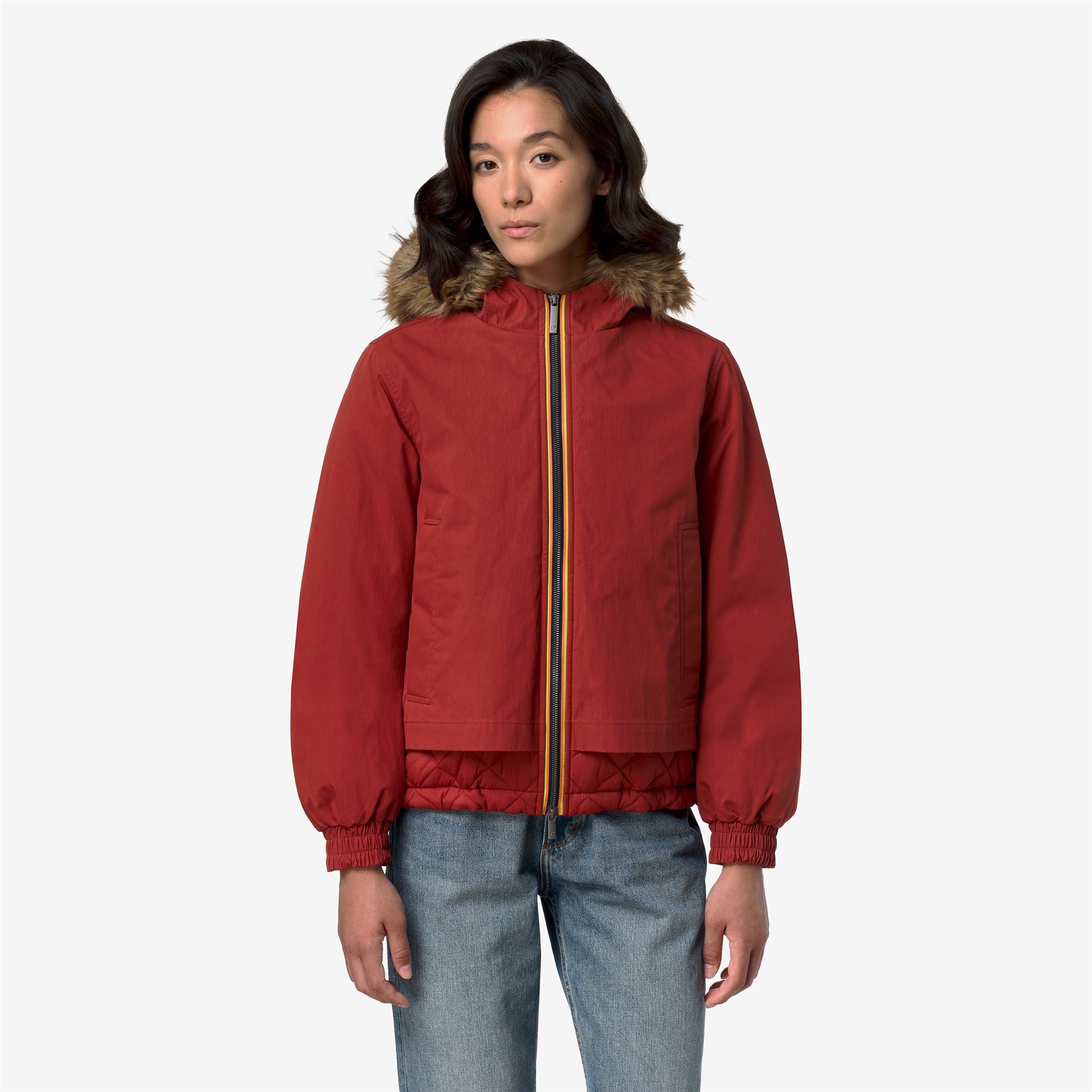 Jackets_Woman_TOSCA WAX COTTON NYLON_Short_Red Dk Chili - Commercial 4