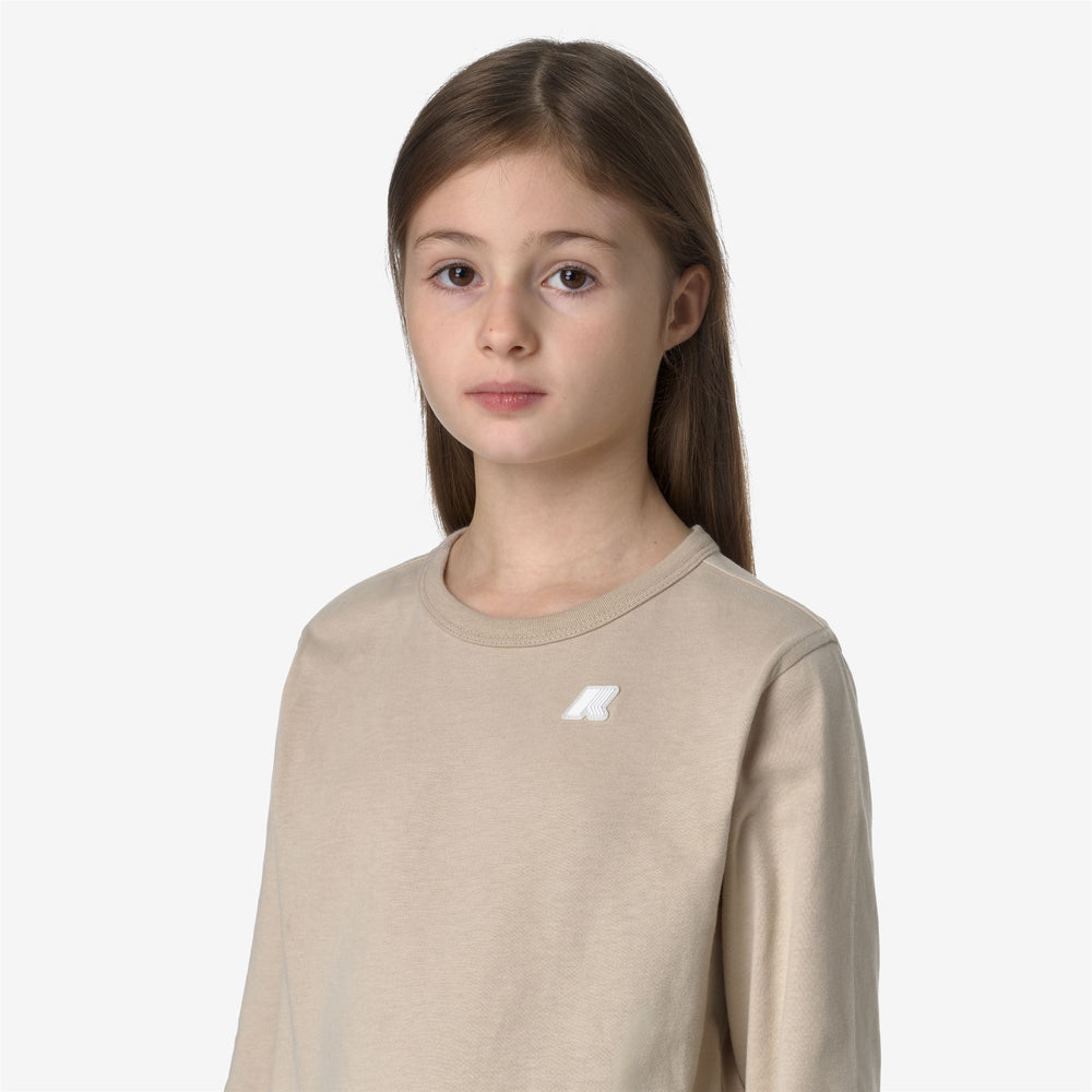 Beige Brown Boy's Lightweight Cotton T-Shirt with Sporty Details 02