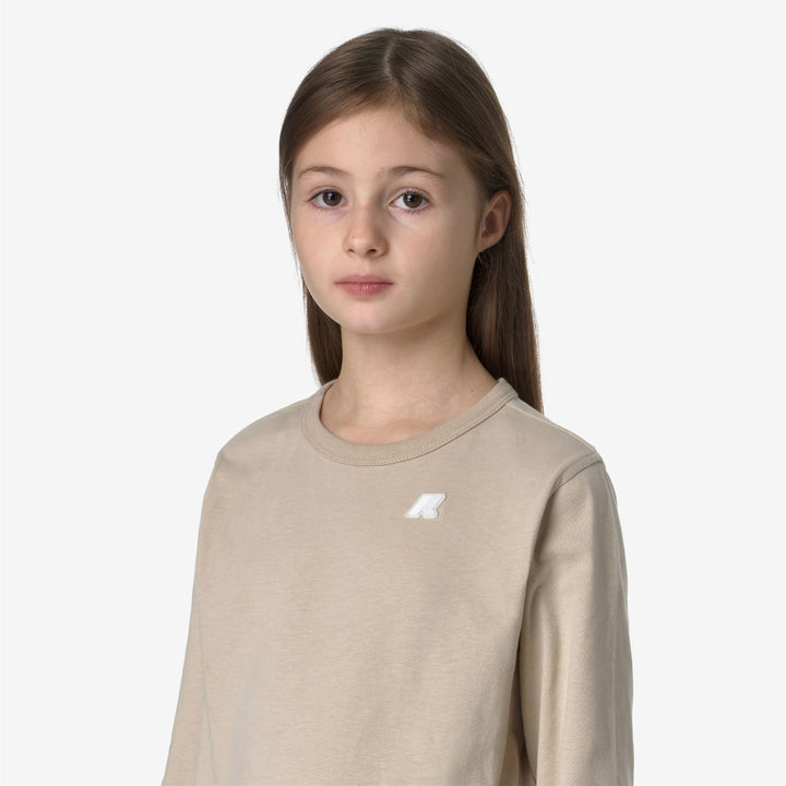 T-Shirt Leggera in Cotone Beige Marrone per Ragazzi con Dettagli Sportivi 2