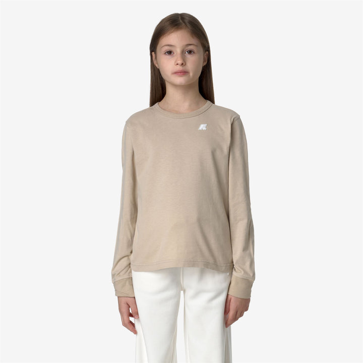 T-Shirt Leggera in Cotone Beige Marrone per Ragazzi con Dettagli Sportivi 3
