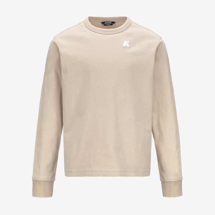 T-Shirt Leggera in Cotone Beige Marrone per Ragazzi con Dettagli Sportivi 1