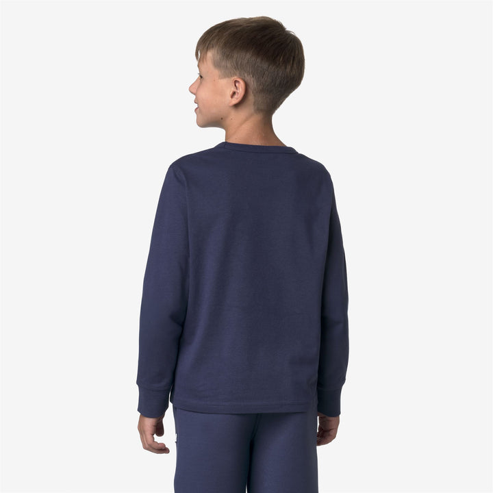 Deep blue Boys' Cotton Slim Fit T-Shirt with Sporty Details 3
