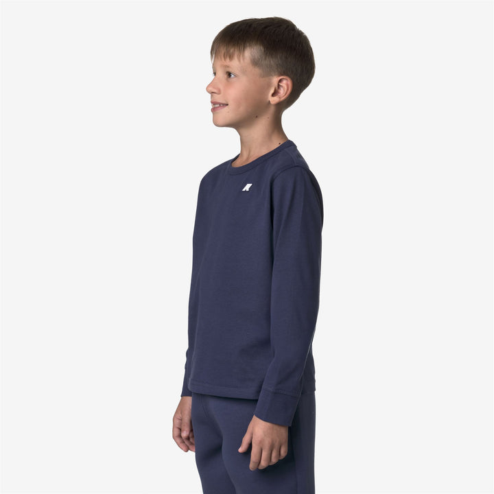 Deep blue Boys' Cotton Slim Fit T-Shirt with Sporty Details 2