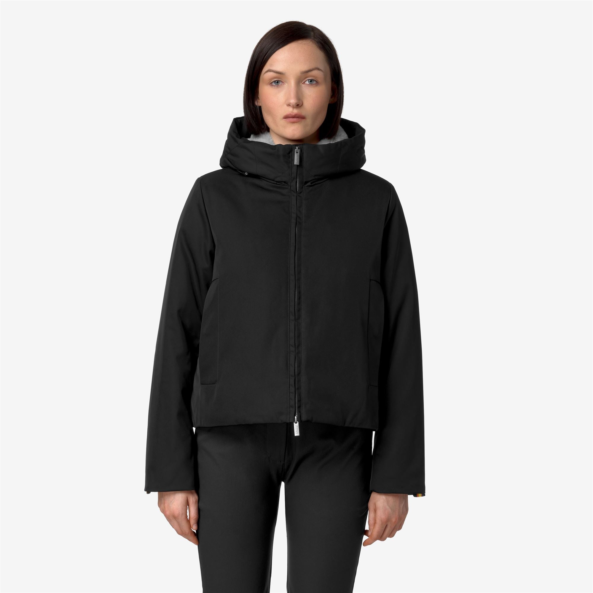 Jackets Woman OLGA TWILL FUR Short BLACK PURE-NATURAL