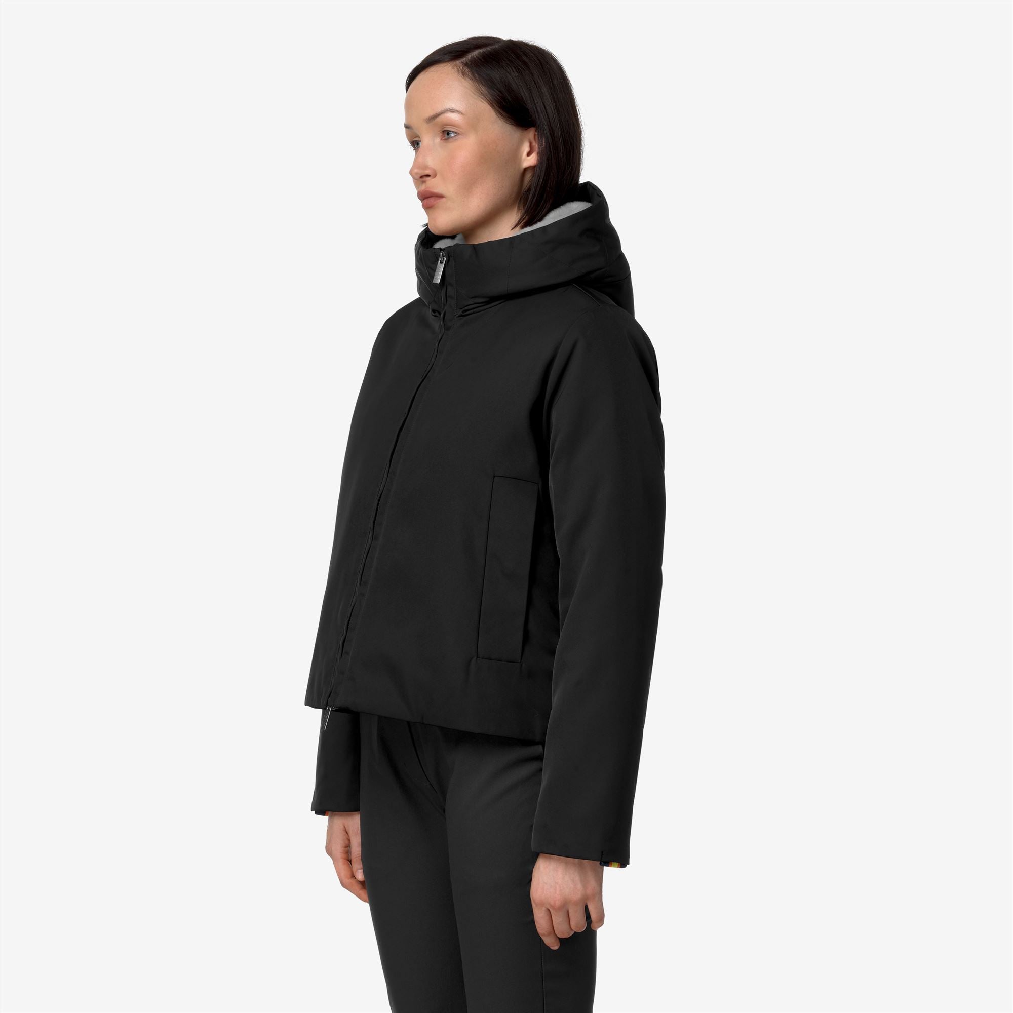 Jackets Woman OLGA TWILL FUR Short BLACK PURE-NATURAL