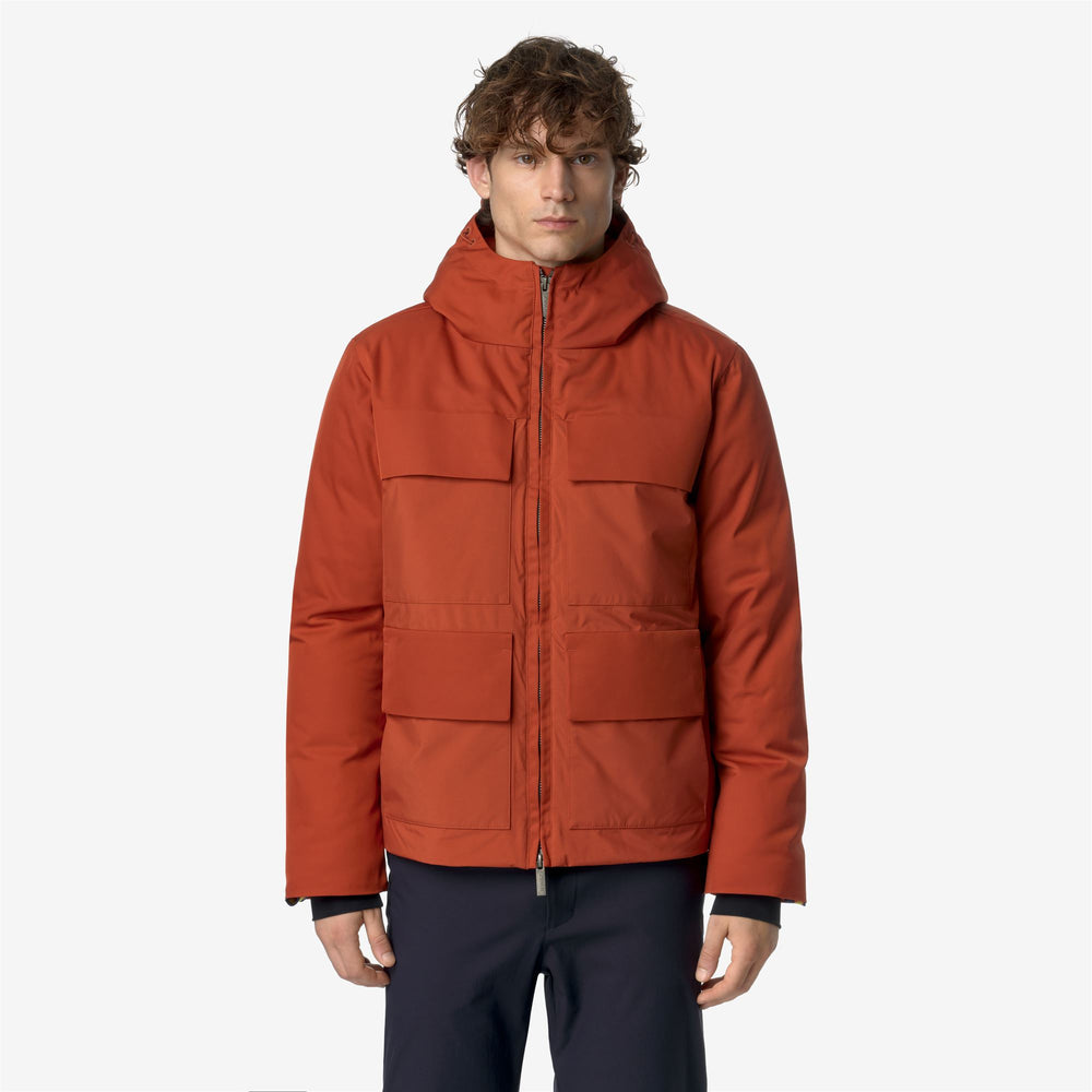 Pompeian Red Men's Short Winter Jacket with Down Padding 02