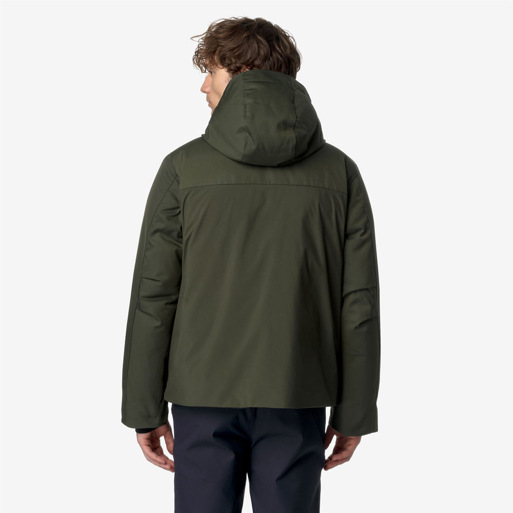 Blackish green Men's Short Winter Jacket with Down Padding 02