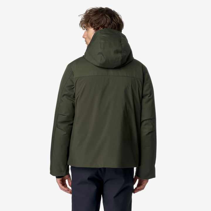 Blackish green Men's Short Winter Jacket with Down Padding 3