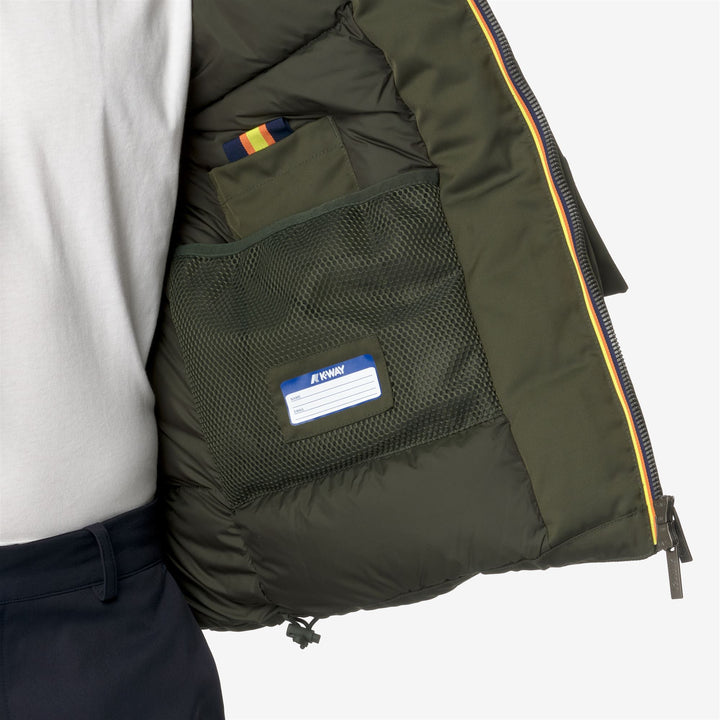 Blackish green Men's Short Winter Jacket with Down Padding 4