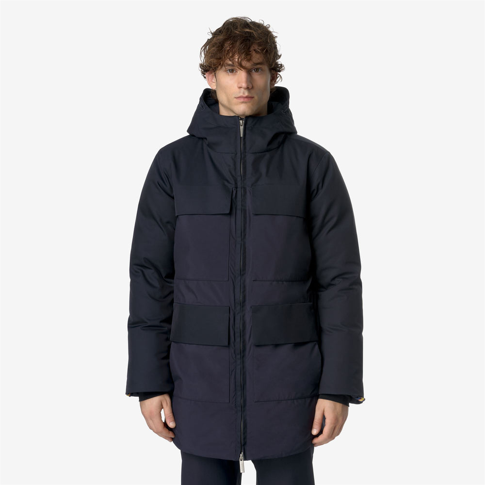 Blue Men's Medium-Length City Jacket with Duck Down Padding 02