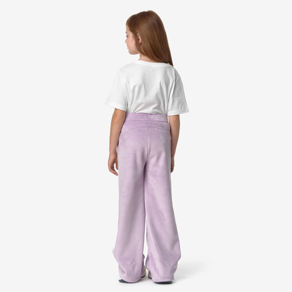 Lilac Violet Girls Warm Sport Trousers in Velour 02
