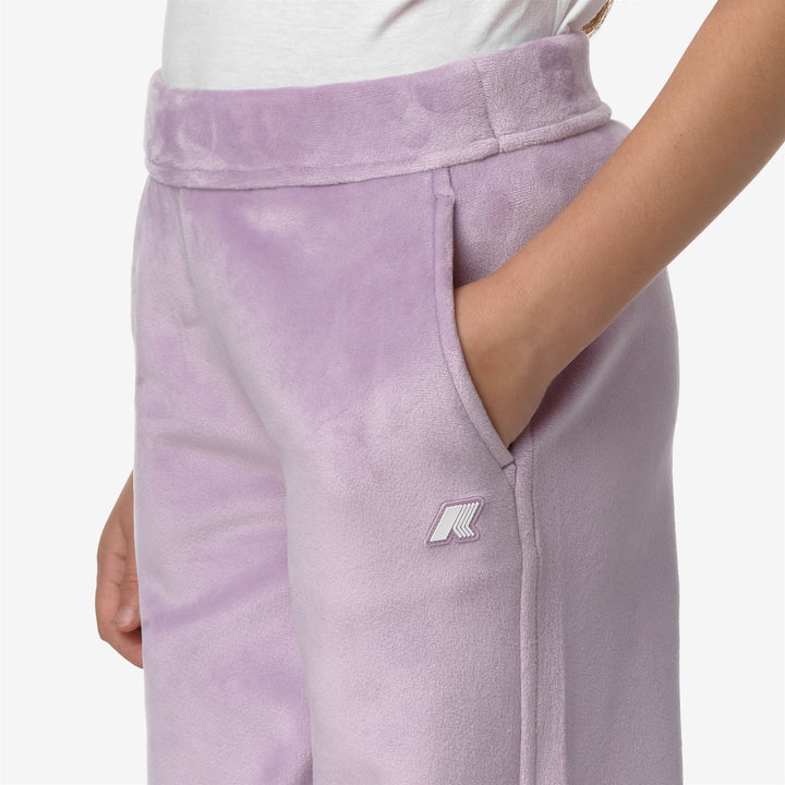 Lilac Violet Girls Warm Sport Trousers in Velour 4