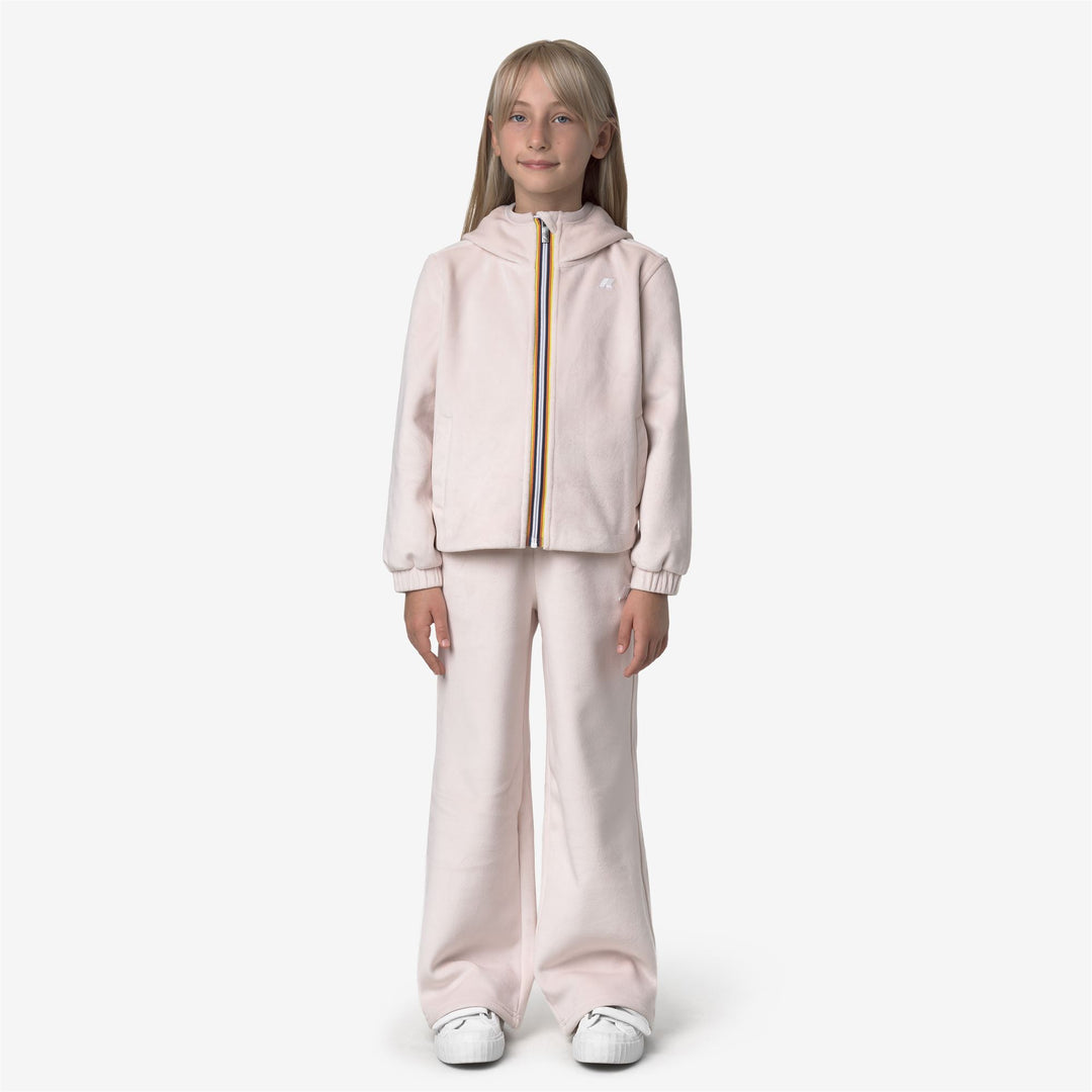 Pantaloni sportivi in velluto grigio rosa per ragazze per autunno inverno main