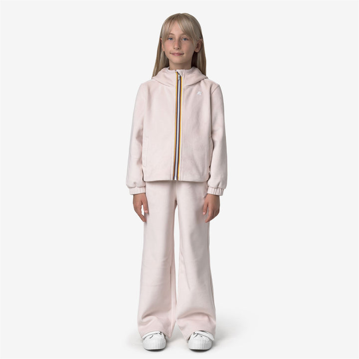 Pantaloni sportivi in velluto grigio rosa per ragazze per autunno inverno 3