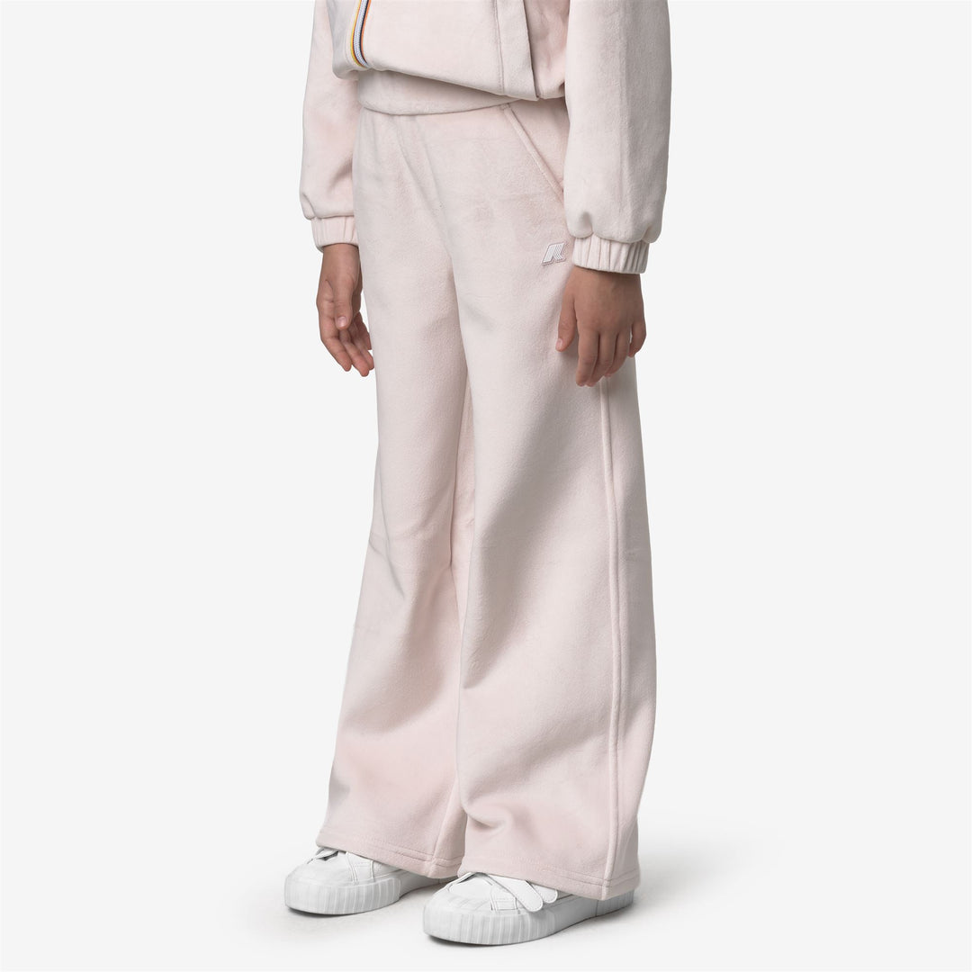 Pantaloni sportivi in velluto grigio rosa per ragazze per autunno inverno main