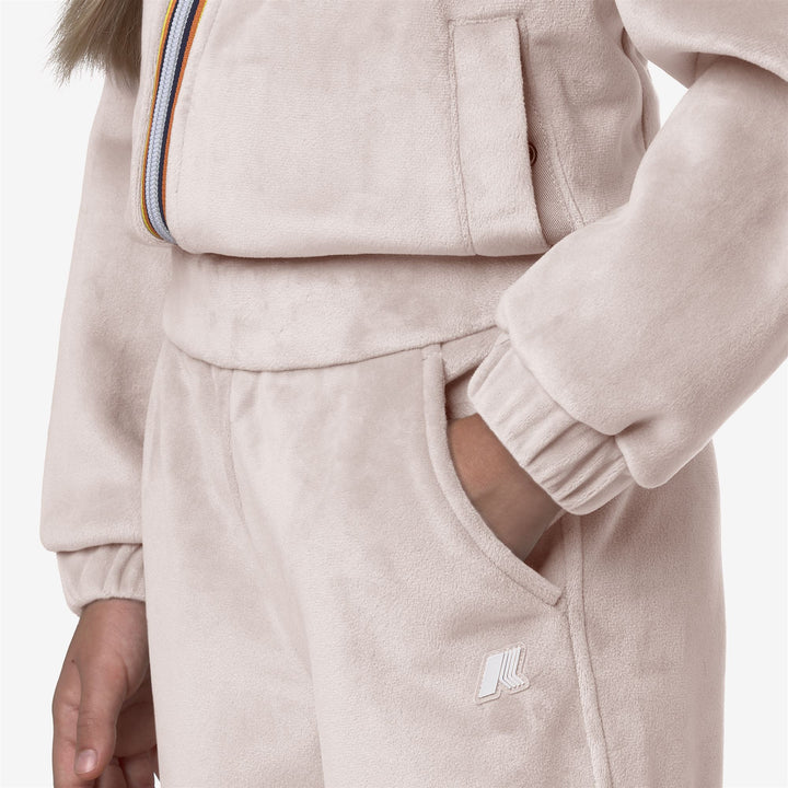 Pantaloni sportivi in velluto grigio rosa per ragazze per autunno inverno 2