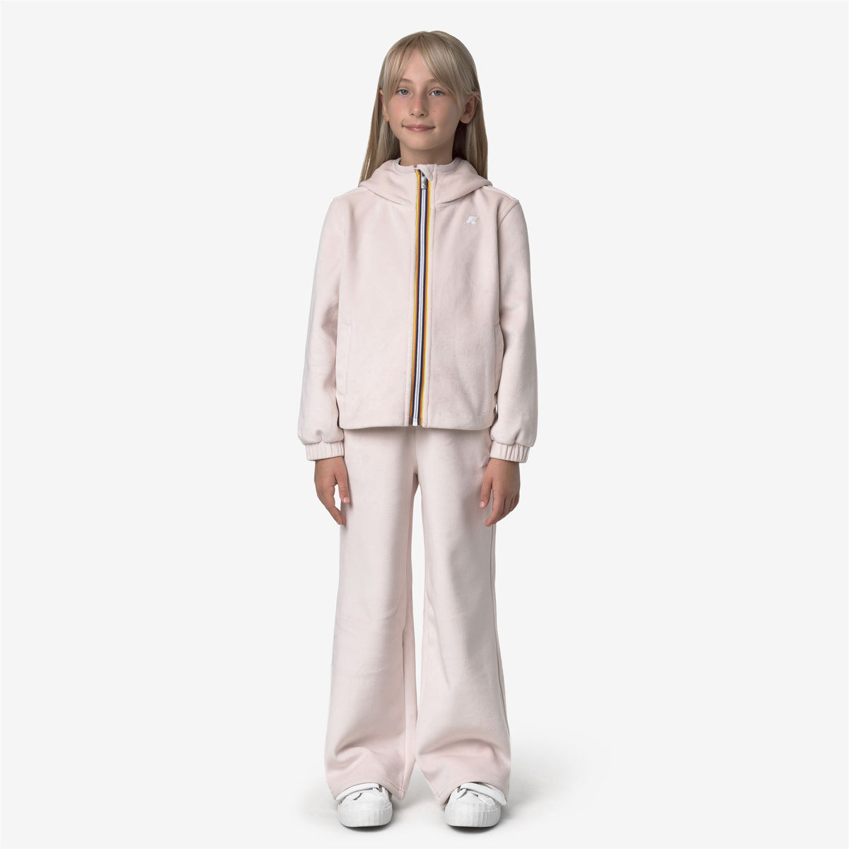 Pants_GIRL_P. JENNY VELOUR POLAR_Sport Trousers_Rose Hushed - White Gardenia - Commercial 4