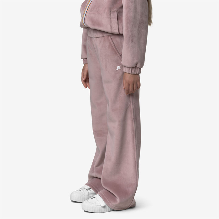 Pantaloni sportivi in velluto rosa marrone per bambina per autunno inverno 4