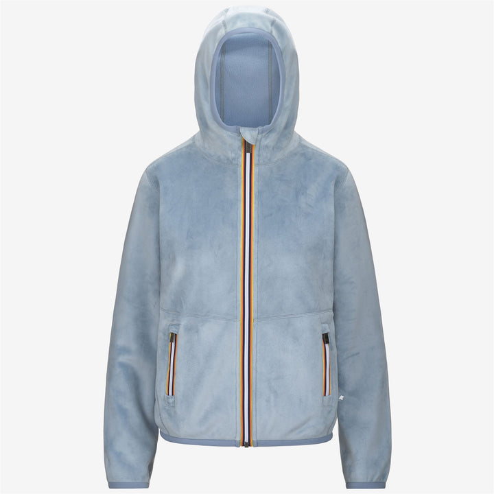 Blue Women's Reversible Fleece Jacket with Adjustable Hood 1