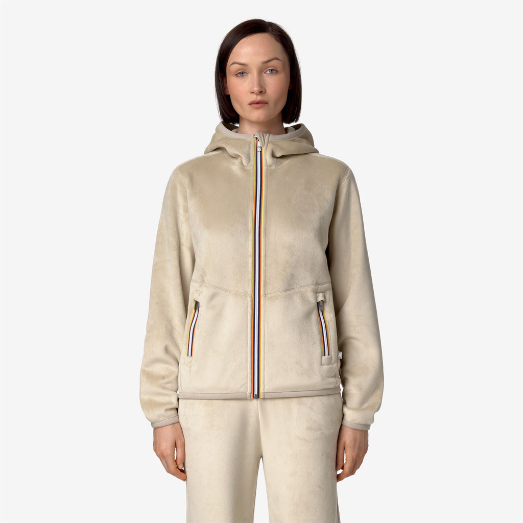 Fleece_WOMAN_LILY VELOUR POLAR DOUBLE_Jacket_Beige Grey-Beige Grey - Beige Grey - Commercial 3