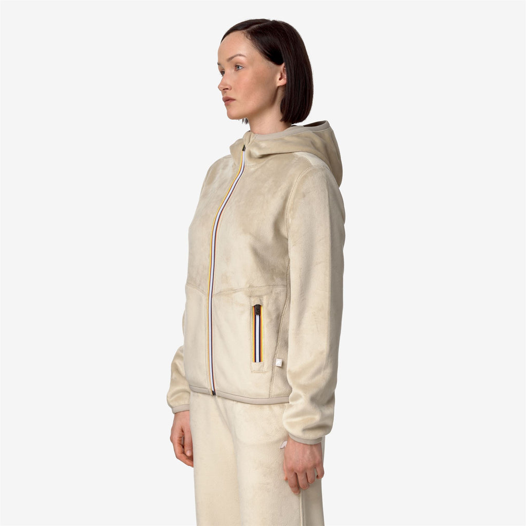 Fleece_WOMAN_LILY VELOUR POLAR DOUBLE_Jacket_Beige Grey-Beige Grey - Beige Grey - Commercial 5