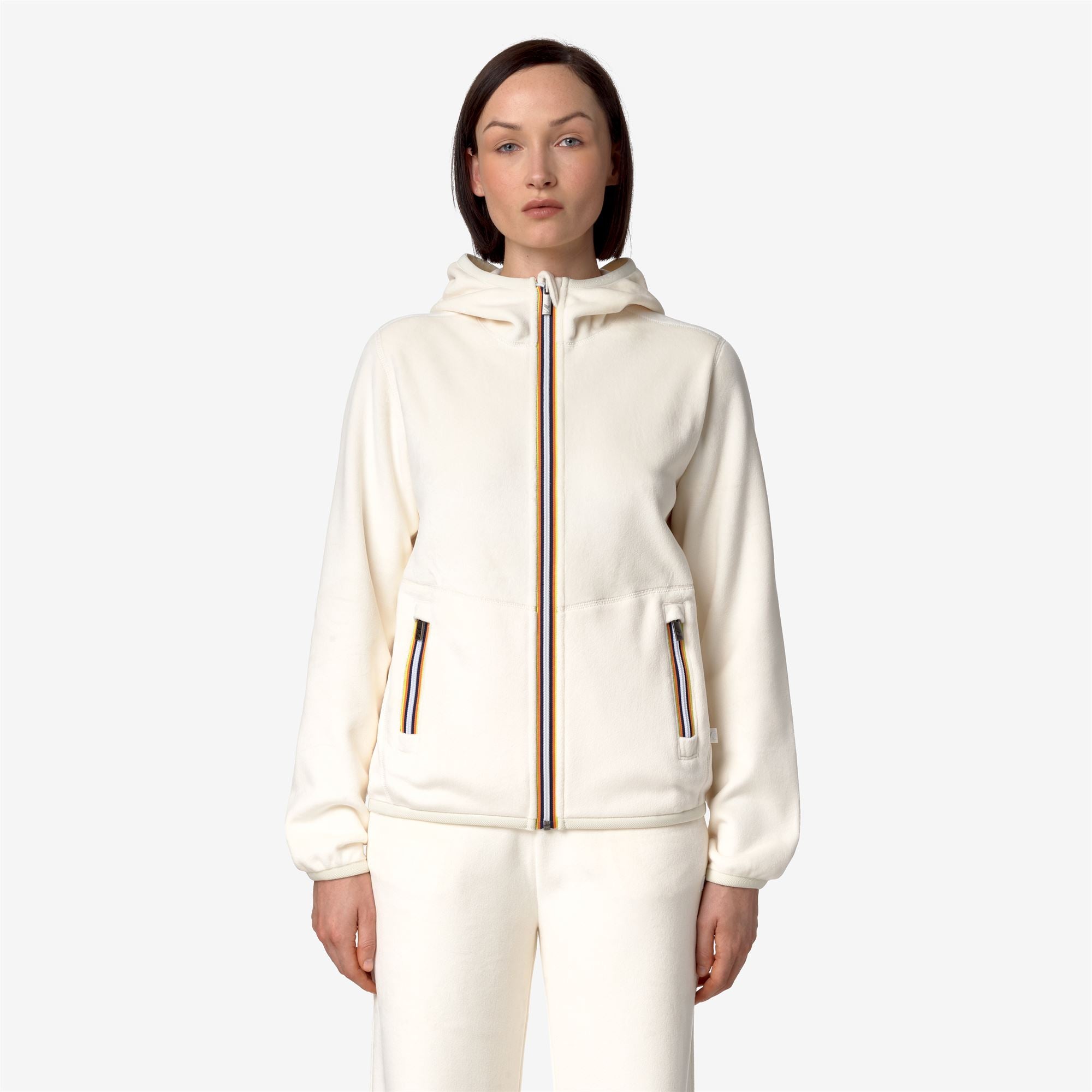 Fleece_WOMAN_LILY VELOUR POLAR DOUBLE_Jacket_White G-White G - Commercial 4