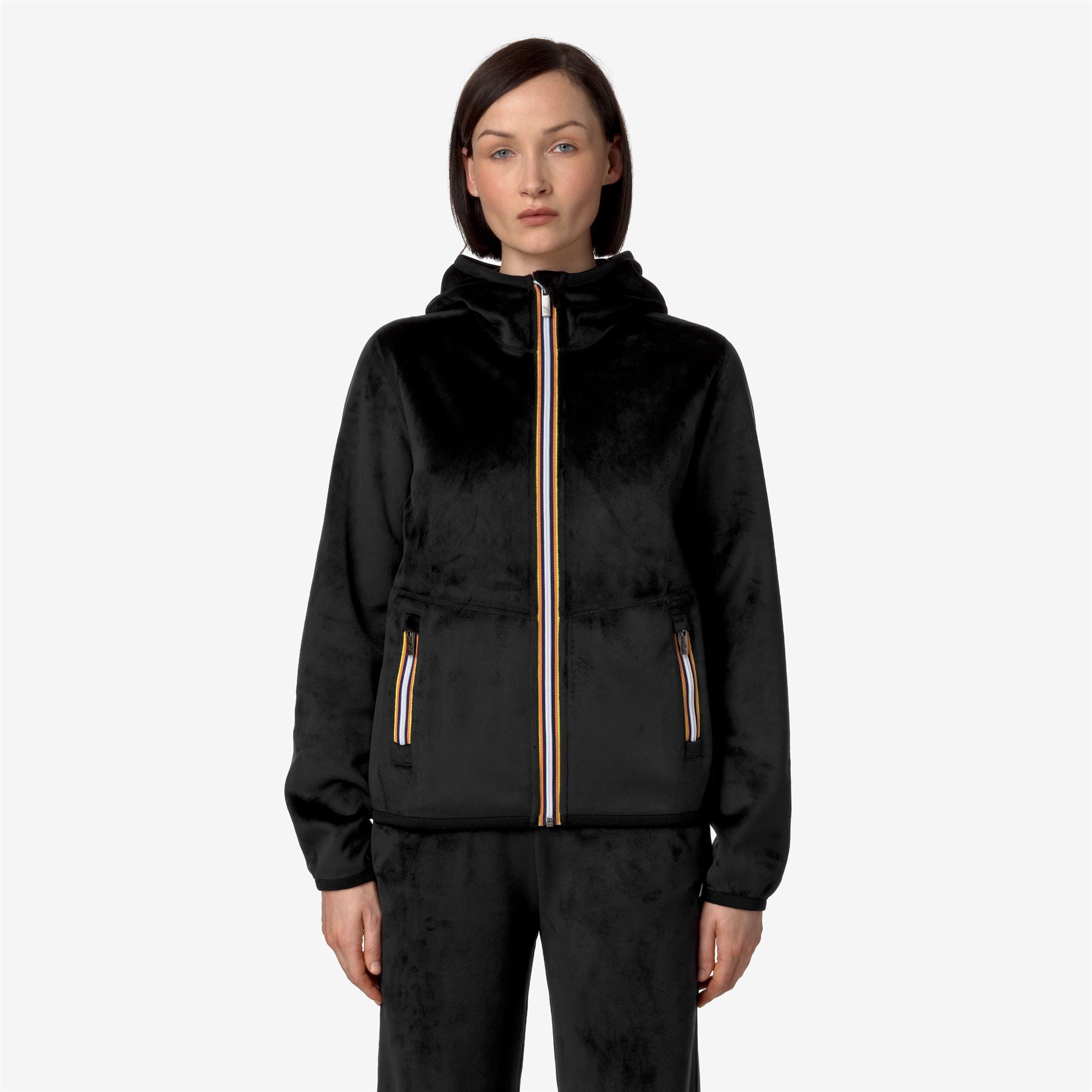 Fleece_WOMAN_LILY VELOUR POLAR DOUBLE_Jacket_Black P-Black P - Commercial 4