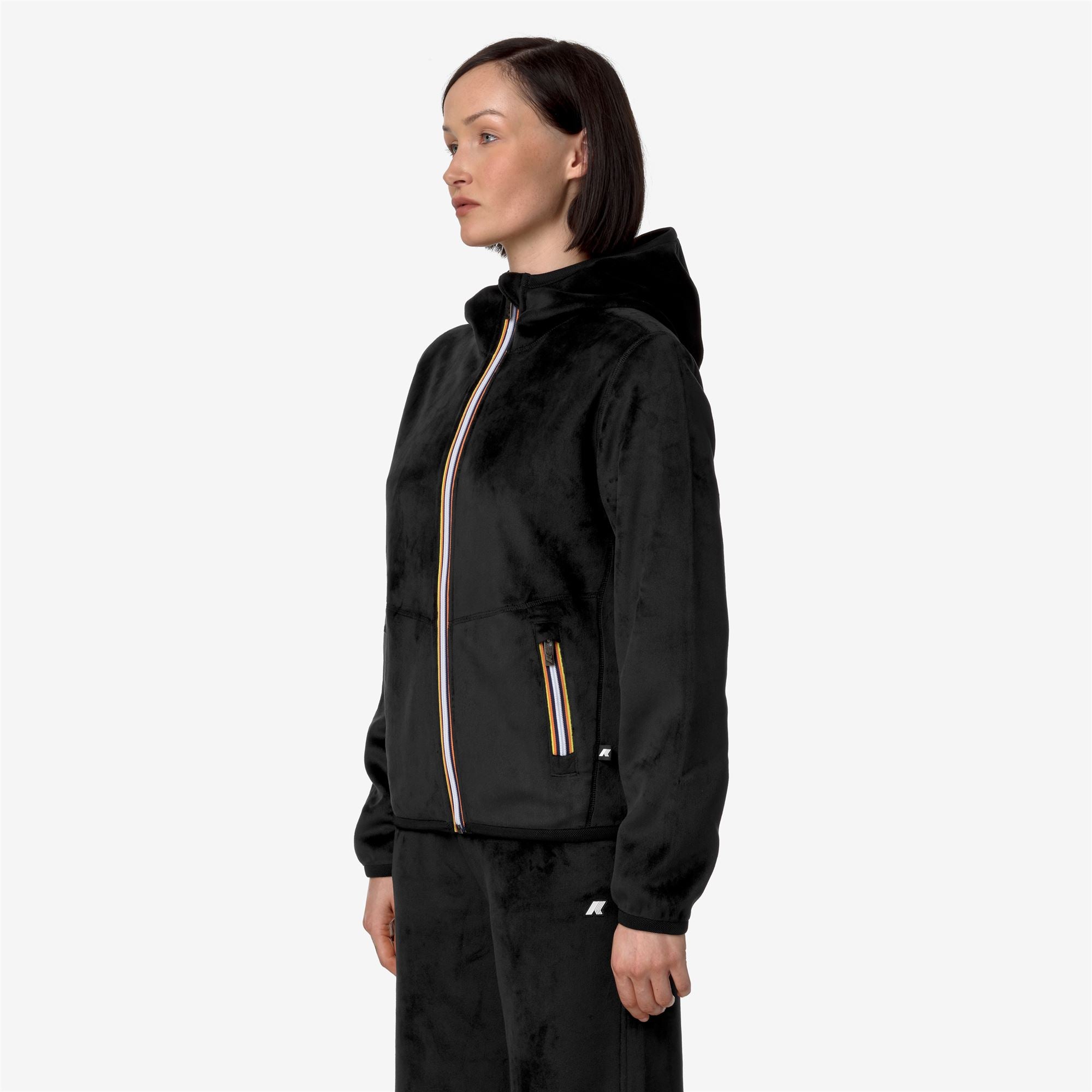 Fleece_WOMAN_LILY VELOUR POLAR DOUBLE_Jacket_Black P-Black P - Commercial 5