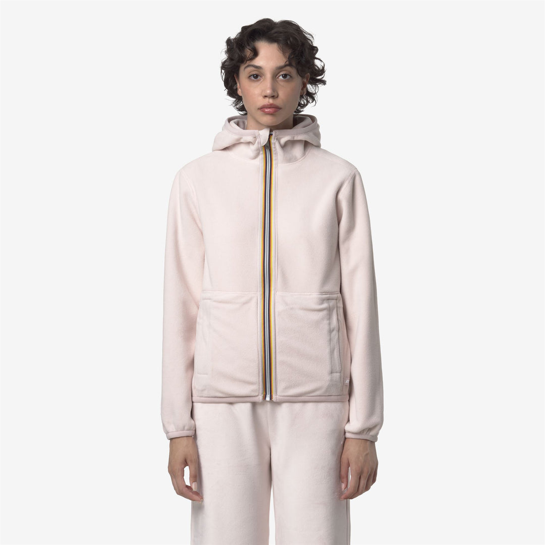 Chaqueta polar reversible gris para mujer con capucha y bolsillos main