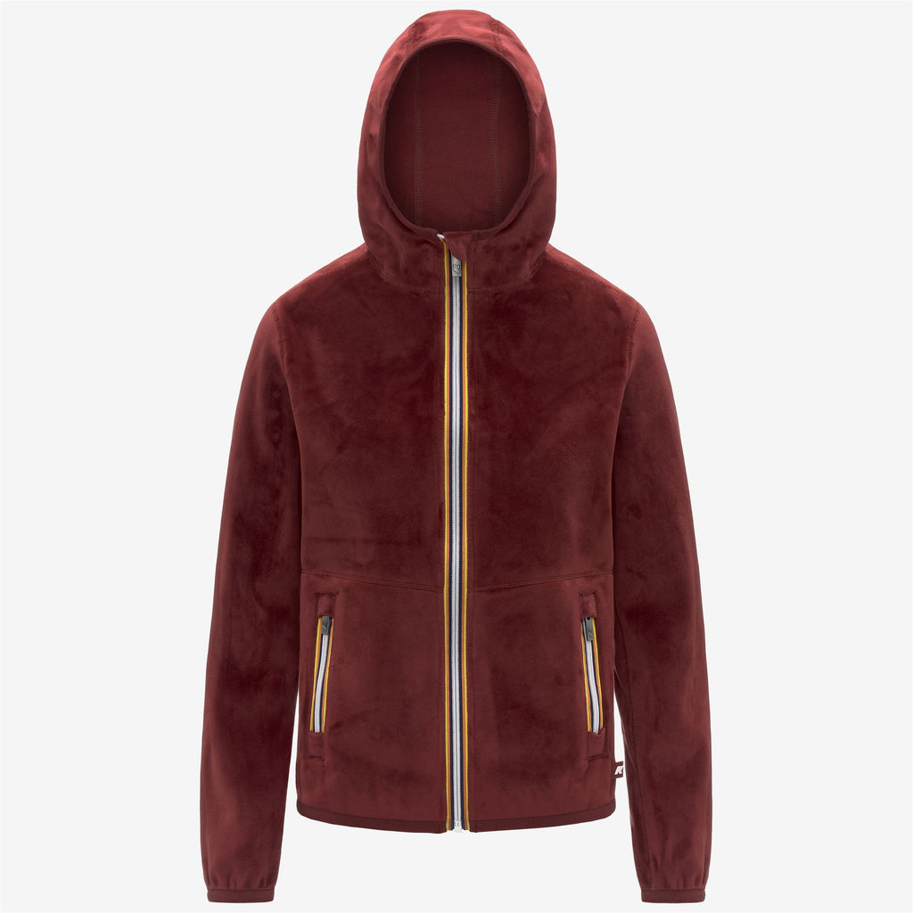 Fleece_WOMAN_LILY VELOUR POLAR DOUBLE_Jacket_Red Syrah Combo - Red Syrah - Commercial 1