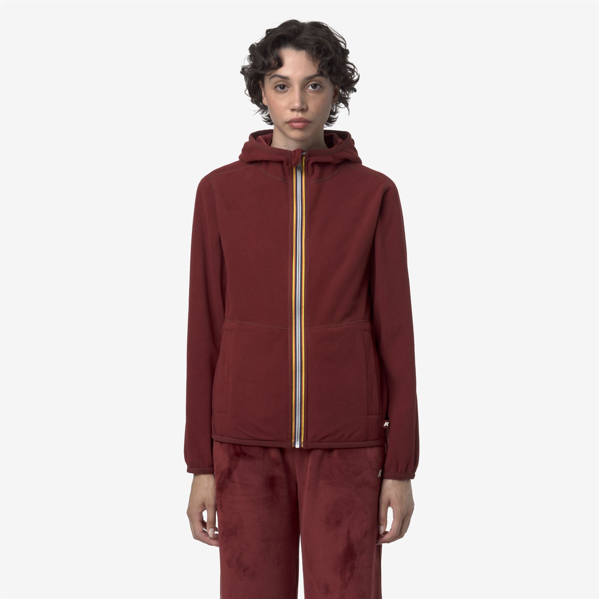 Fleece_WOMAN_LILY VELOUR POLAR DOUBLE_Jacket_Red Syrah Combo - Red Syrah - Commercial 7