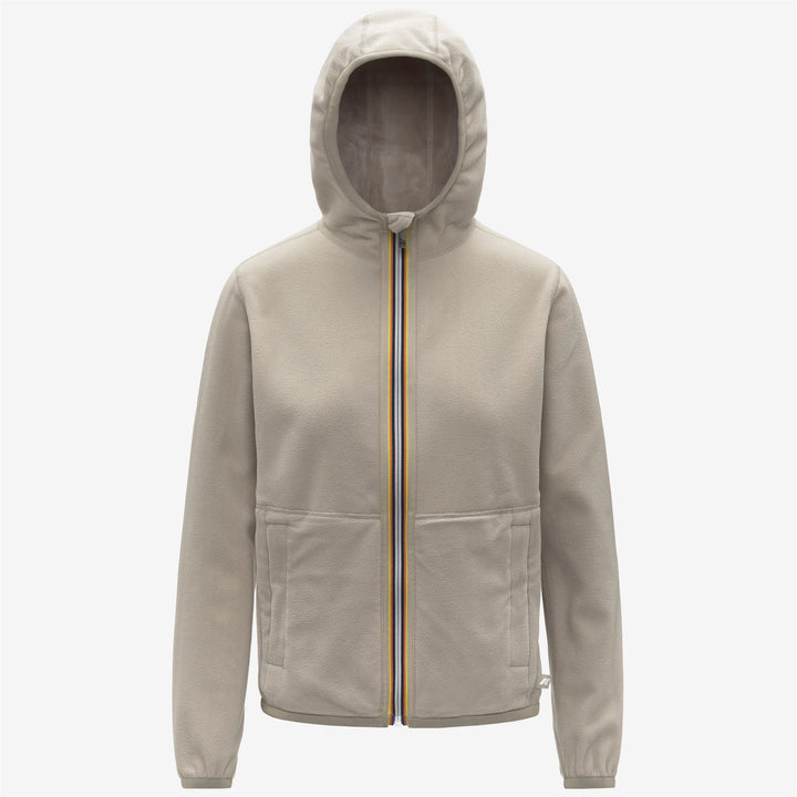 Giacca reversibile in pile beige con cappuccio da donna in cashmere 2