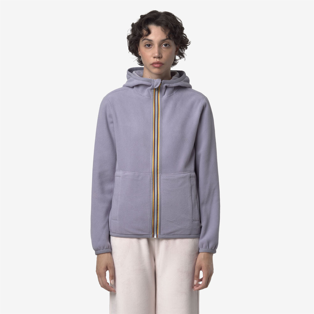 Violet women's Reversible Fleece Jacket with Adjustable Hood 02