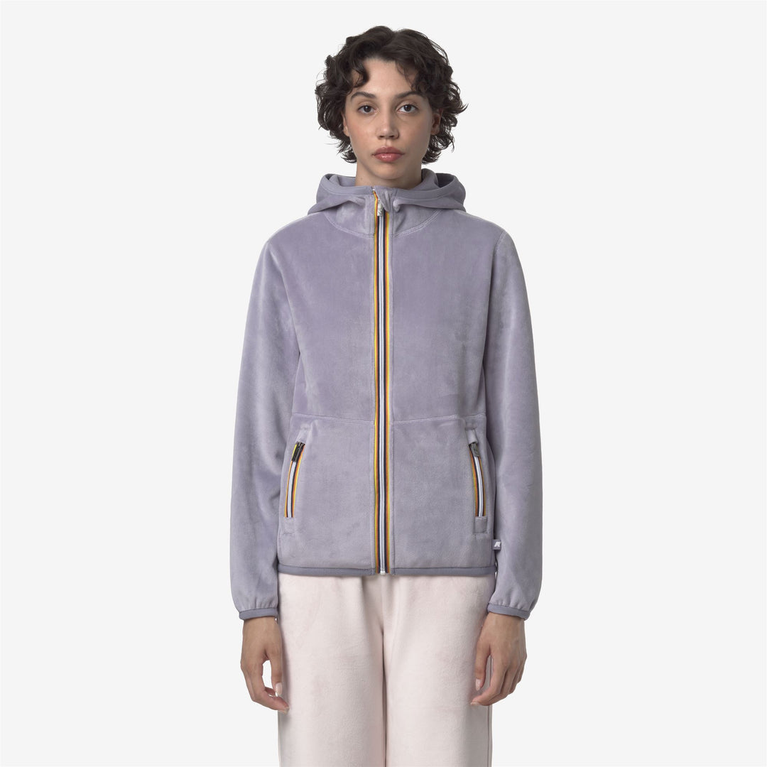 Chaqueta polar reversible con capucha ajustable para mujer de Violet main
