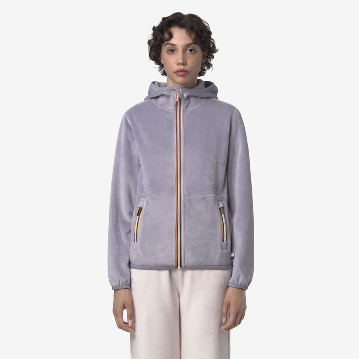 Chaqueta polar reversible con capucha ajustable para mujer de Violet 4