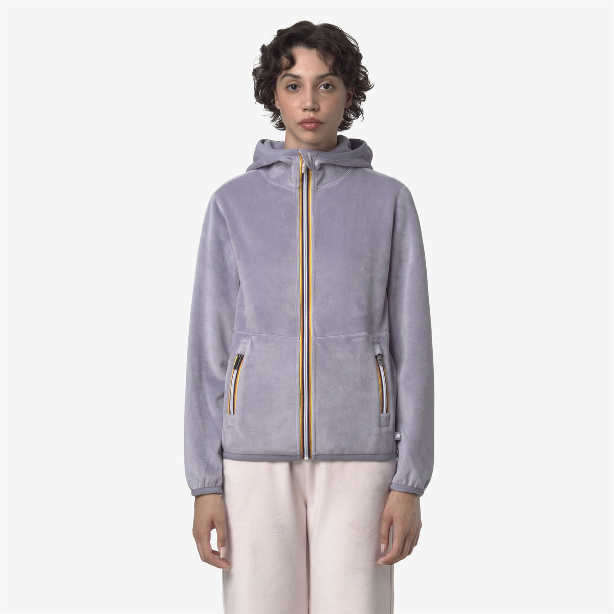 Fleece_WOMAN_LILY VELOUR POLAR DOUBLE_Jacket_Violet Lavander Combo - Commercial 4