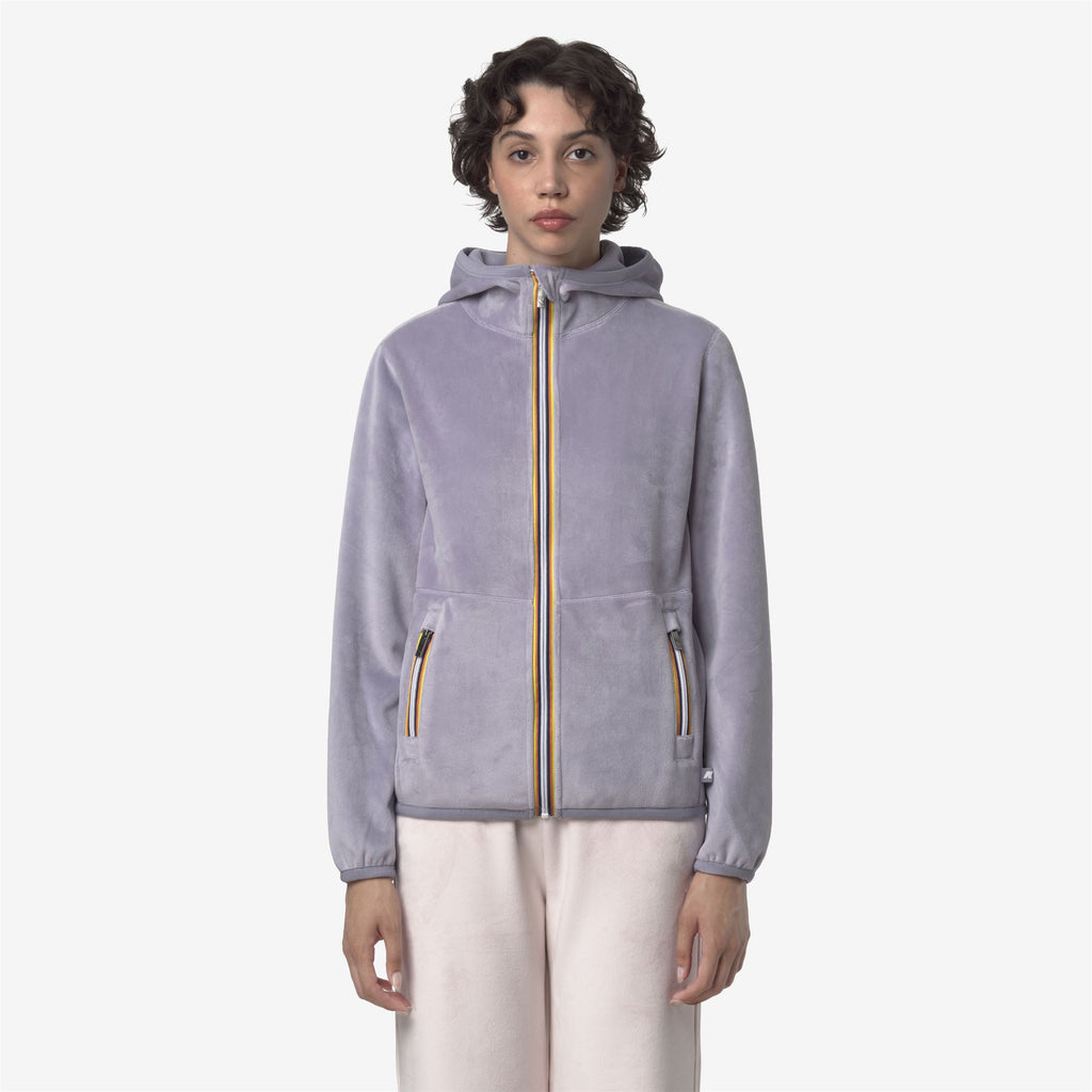 Fleece_WOMAN_LILY VELOUR POLAR DOUBLE_Jacket_Violet Lavander Combo - Commercial 4