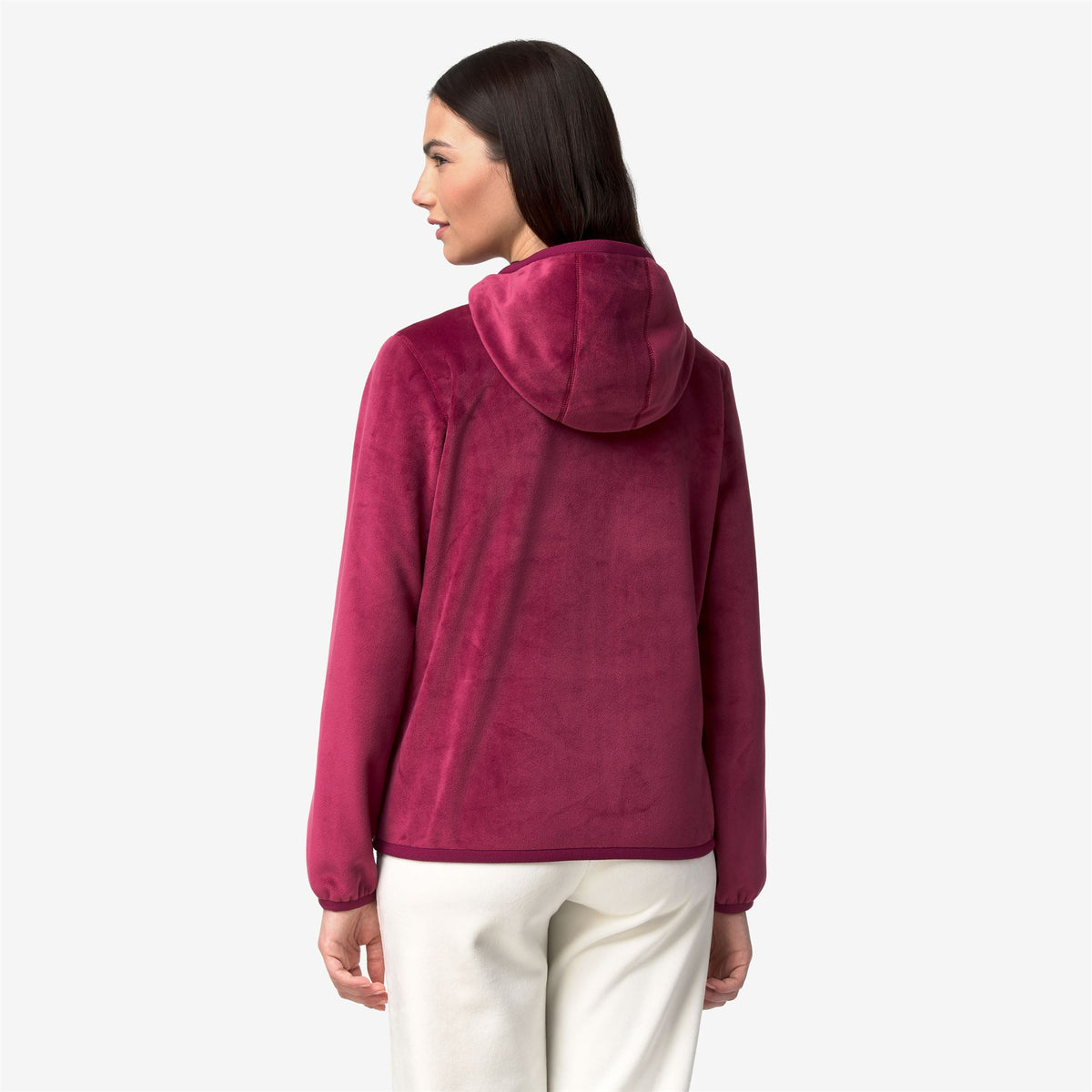 Fleece_Woman_LILY VELOUR POLAR DOUBLE_Jacket_Red Dk - Violet Mauve Wine - Commercial 6